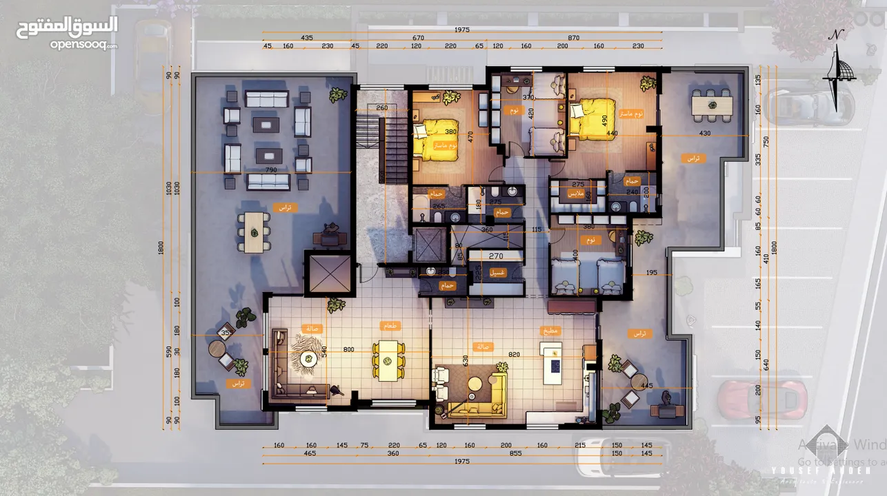 شقة سكنية مشطبة في مشروع قيد الانشاء بالقرب من برج فلسطين