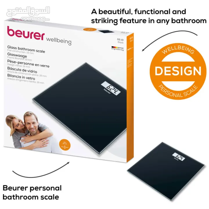 ميزان طبي الماني الكتروني لقياس الوزن نوع بيورر Beurer GS 10 Body Scale كفالة 3 سنوات