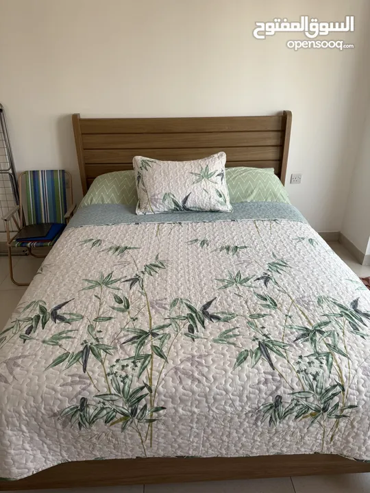 Home center Queen sized Bed with ikea Mattress