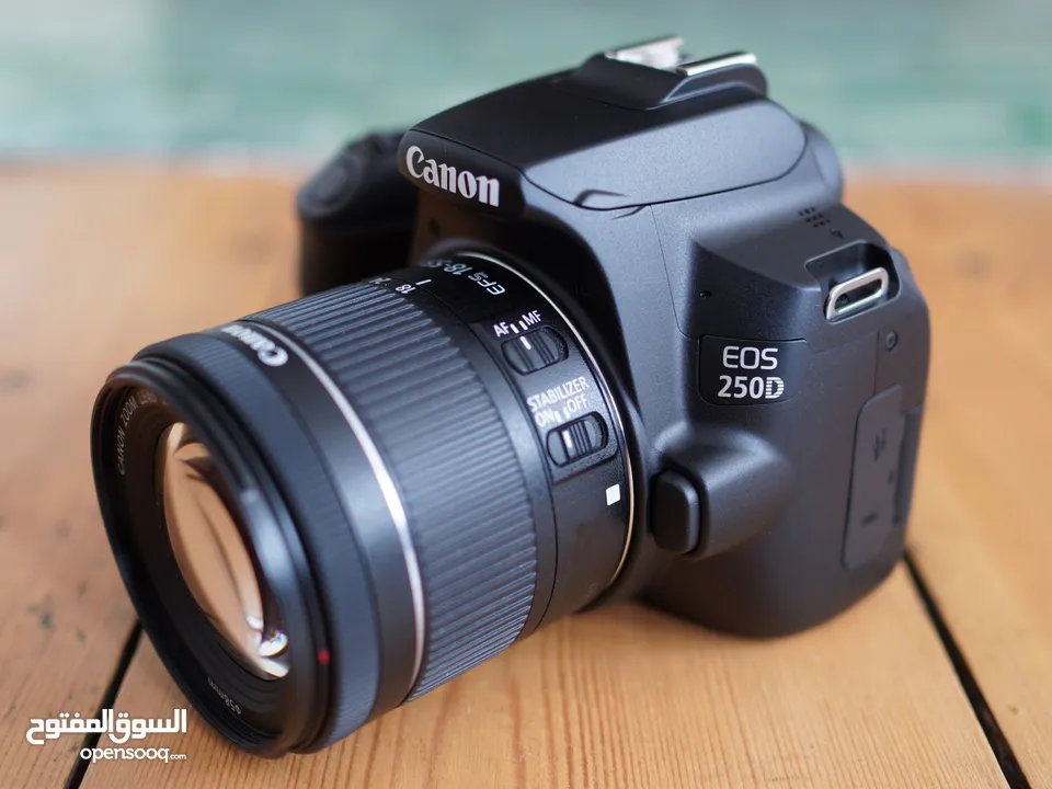كاميرا كانون 250D بحال الوكالة شتر 5K فقط