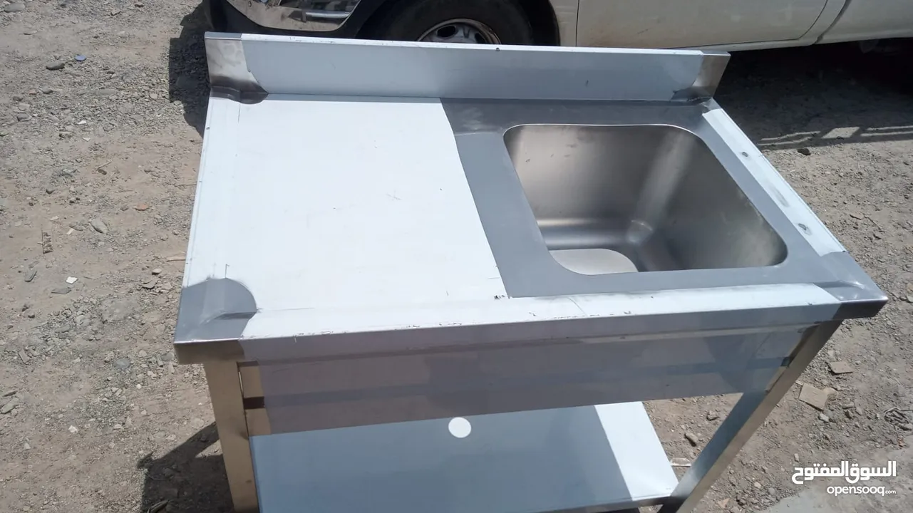 stainless steel items like table sink hood, shelves,etc