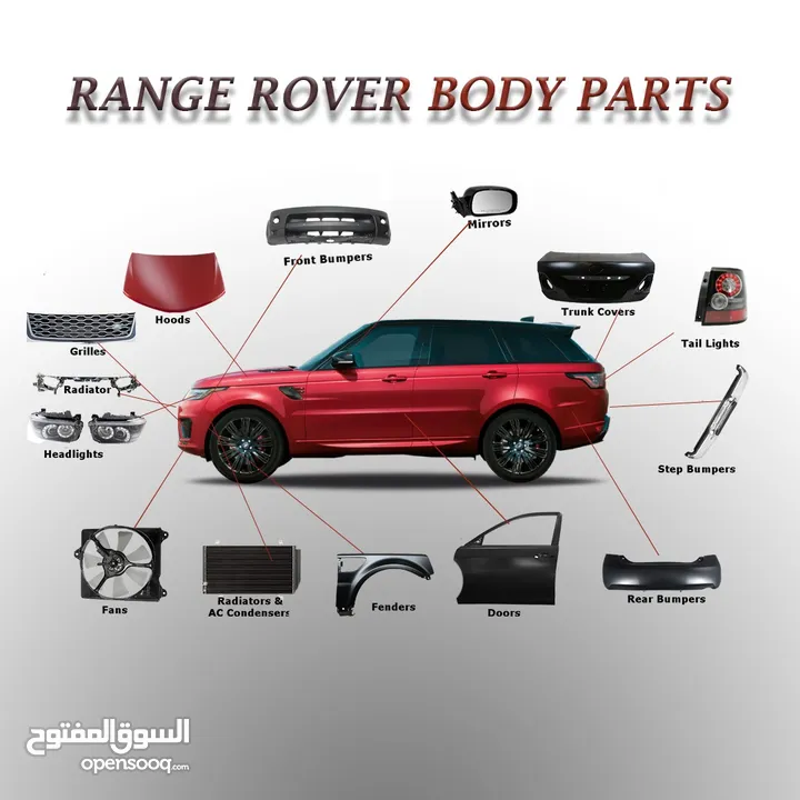 كافة قطع غيار الرنج روفر ميكانيك وبودي كيت اصلي وتجاري