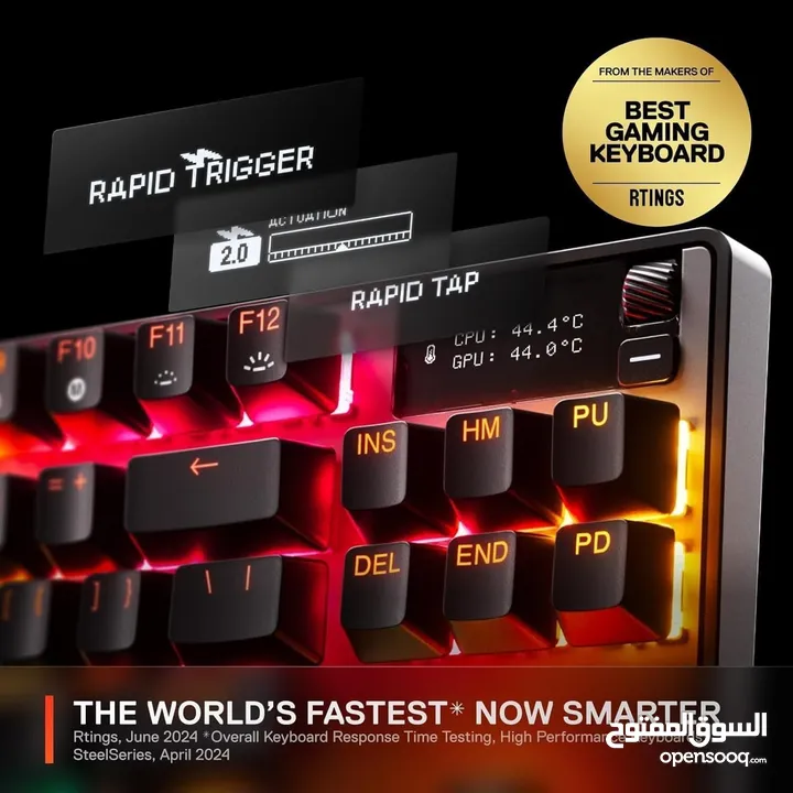 SteelSeries Apex Pro TKL Gen 3 HyperMagnetic افضل كيبورد في العالم من ستيل سيريس قابل لتعديل السرعة