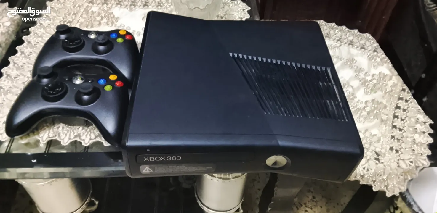 Xbox360 slim مهكر + ايدتين + 105 العاب  موجود بنابلس مع خدمة التوصيل لجميع المدن الضفة والداخل