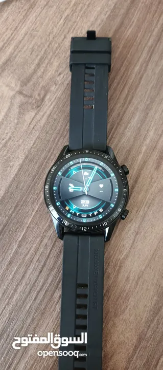 سماعة وساعة هواوي الاصليه لون اسود huawei freebids 4i huawei smart watch gt 2