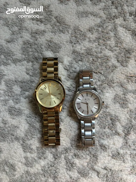 Michael Kors and Armani Exchange Women’s watches. Used but in good condition.