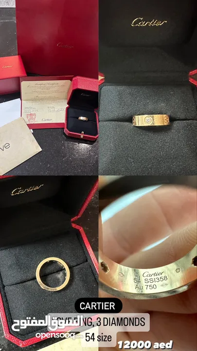 Cartier Love 18k Yellow Gold Band Ring, 54 size