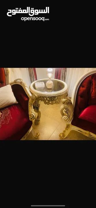 طقم كنب حفر زان دمياطي مصري وقماش تركي