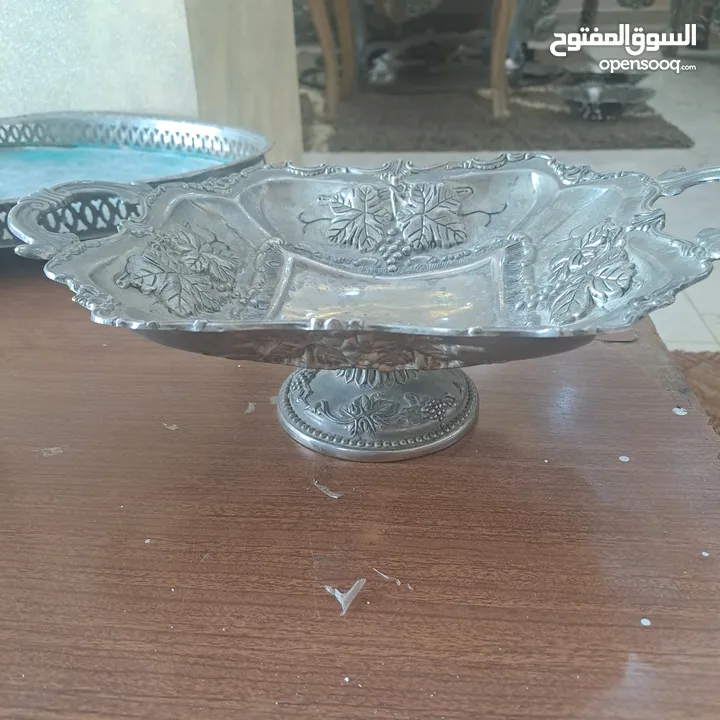 مجموعة أواني نحاس ملبس فضه نوادر  لاصحاب الذوق  الرفيع