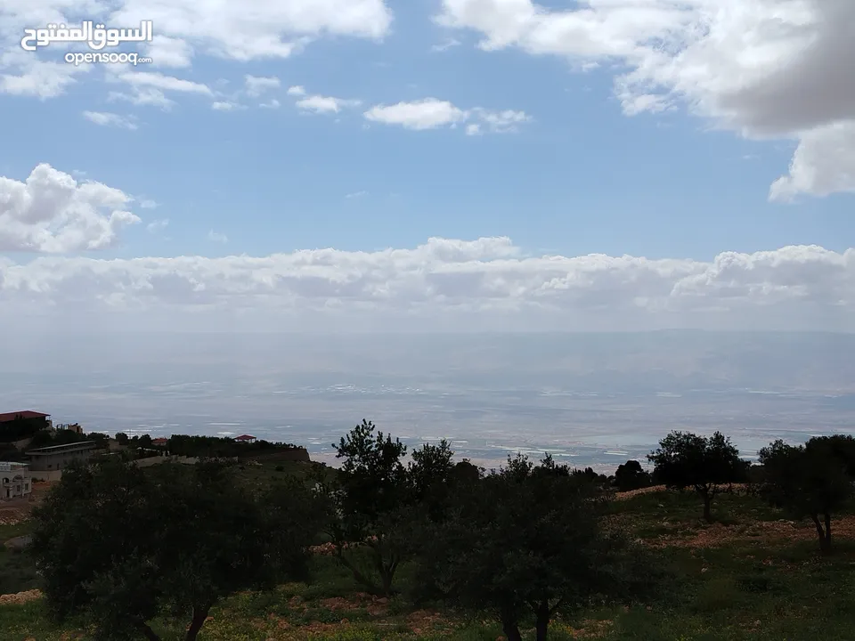 2300 م السلط المغاريب قطعة ملوكية تصلح ل فيلا او مزرعة اطلالة ع الغرب و جبال فلسطين