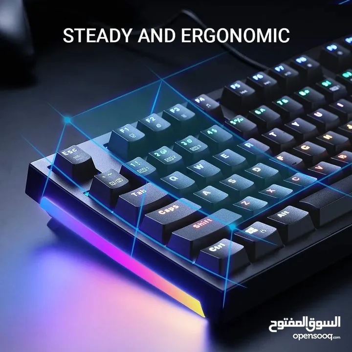 كيبورد الجمينج الاحترافي Abkoncore K600 RGB الميكانيكي بسعر حرق