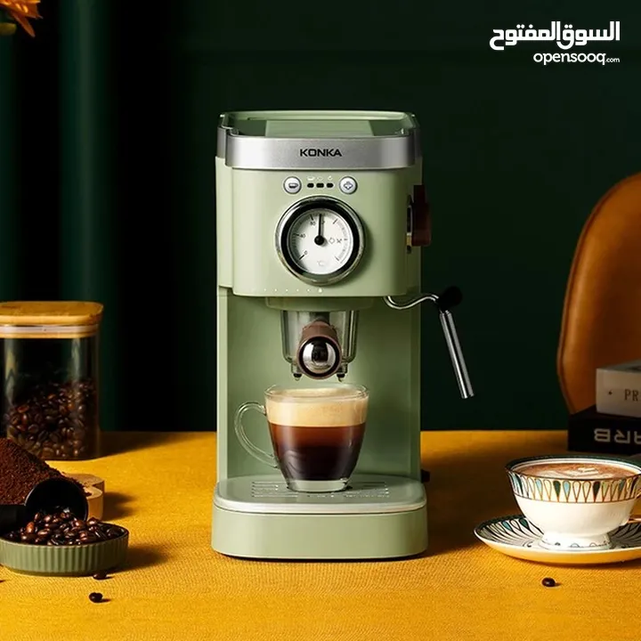 KONKA Espresso Machine Coffee Machine with Foaming Milk Frother Wand Double