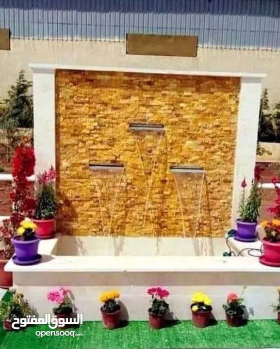 فاير بليس ورق جدران والشيبورد وبانوهات وجبسن بورد شلالات بارجولا نوافير بديل الرخام وبديل الخشب والق