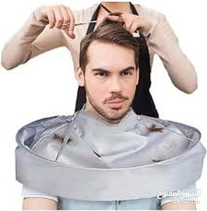 مريول  حلاقة اللحيه و الشعر بدون سقوط على المغسله والارض حلاقه ذقن و لحيه و راس بنظافه و وقايه تامه