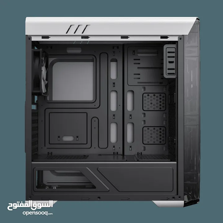 كيس جيمنغ فارغ احترافي جيماكس تجميعة Gamemax Gaming PC Case MoonLight FRGB WT