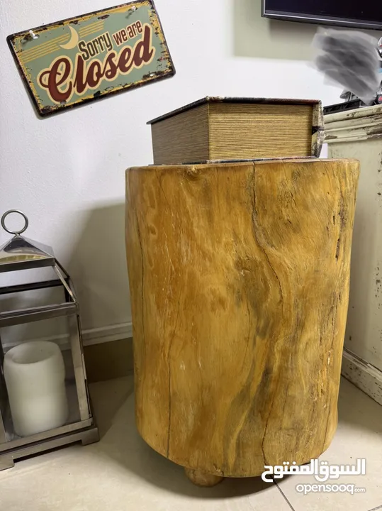 Live edge solid wood stool