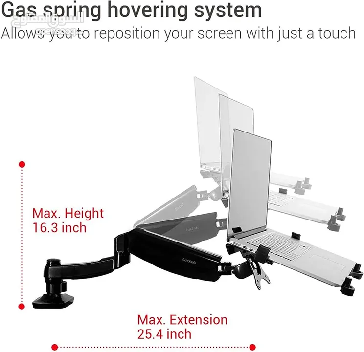 FLEXIMOUNTS 2 in 1 Monitor Arm Laptop Mount Stand Swivel Gas Spring LCD Arm Height Adjustable Mount