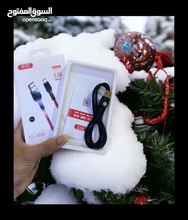 وصله usb كابل شحن سريع بقدره 5.0 امبير وصلة سريعه طول متر مقاومه للقطع او الاهتراء طبقه خارجيه كتان