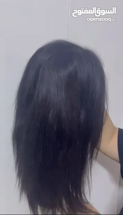 باروكة شعر طبيعي هندي  ووصلات شعر حرارية نخب اول مع لاصق هدية ممكن غسلهم واستشوارهم بشكل مستمر