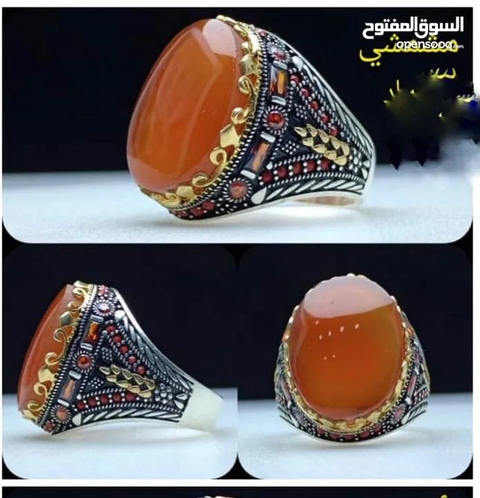خواتم فضة واحجار كريمة