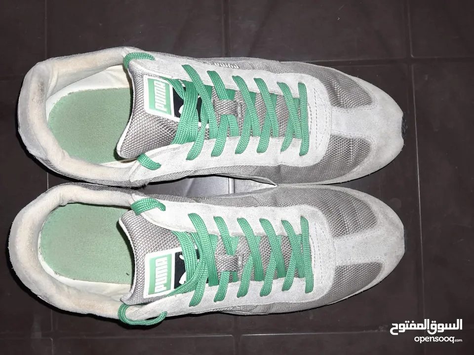 حذاء رياضي رجالي من Puma Speeder باللون الأخضر والرمادي