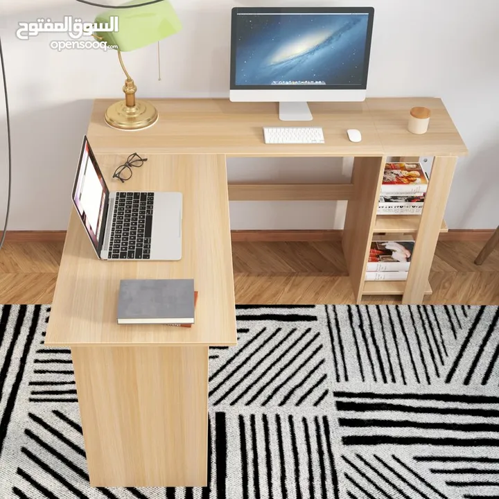مكتب زاوية 120سم ب120 عدة الوان فقط  60دينار شامل التوصيل والتركيب عمان