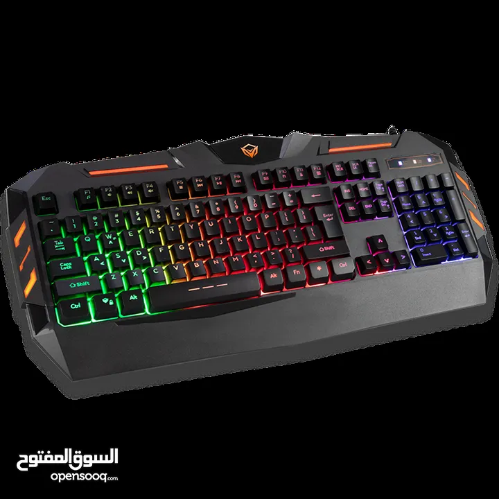 MEETION C500 GAMING 4 IN 1 KITS KEYBOARD MOUSE HEADPHONE AND MOUSE PAD-كيبورد وماوس سلكي قيمينق مضيء
