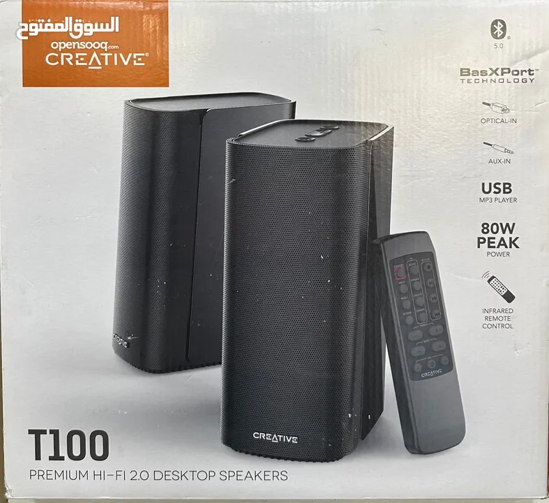 سماعه كريتف موديل Creative T100  bluetooth -aux -optical