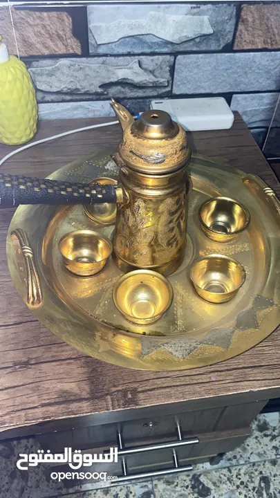 صنيه مع فناجينها نحاس صنع مصر