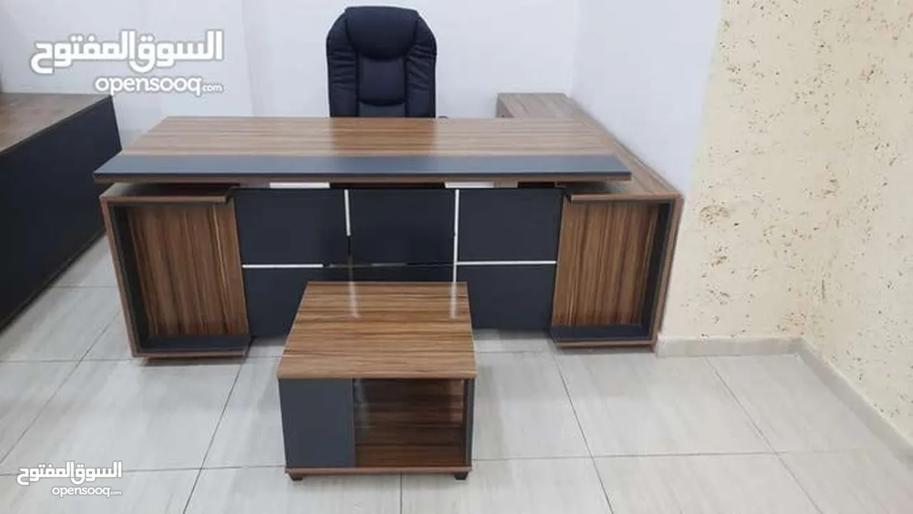 مكتب مدير 180سم مع طاولة وسط هدية توصيل مجاني داخل عمان متوفر عدة الوان حسب الطلب
