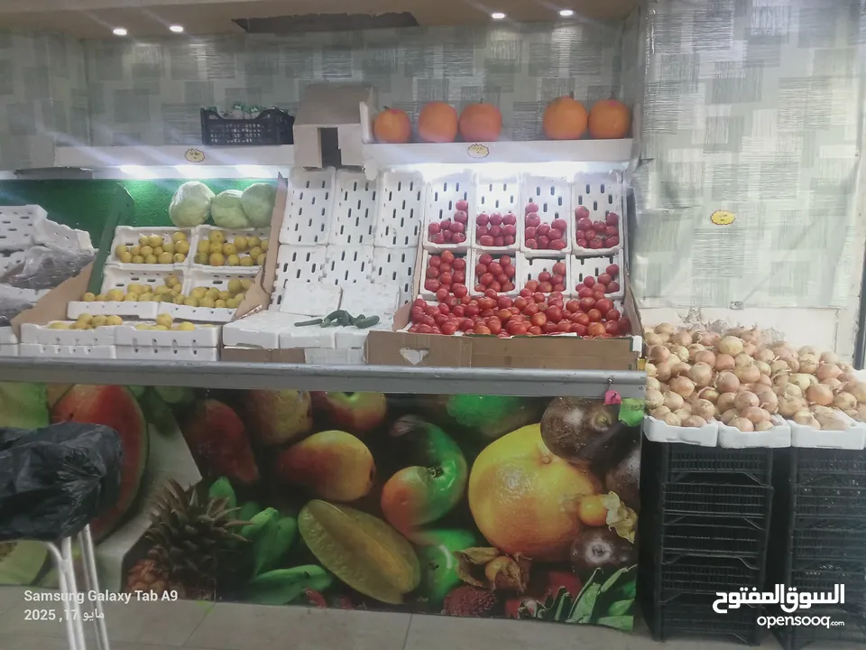 ساندات محل حضار وفواكة للبيع ( سيب ) حديد ستانلس  خضار وفواكة للبيع