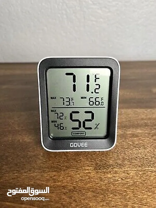 مقياس للحرارة والرطوبة بتقنية WiFi، حساس ذكي لدرجة الحرارة والرطوبة مع تنبيه بواسطة اشعارات