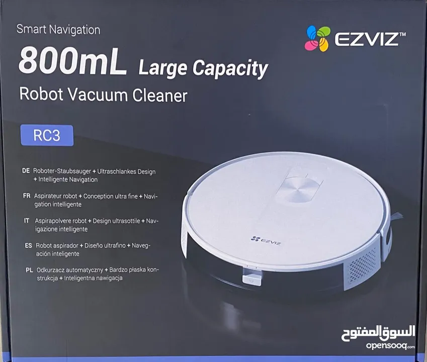 EZVIZ RC3 – مكنسة روبوت ذكية بقوة شفط عالية وتنقل ذكي لتنظيف شامل بدون مجهود