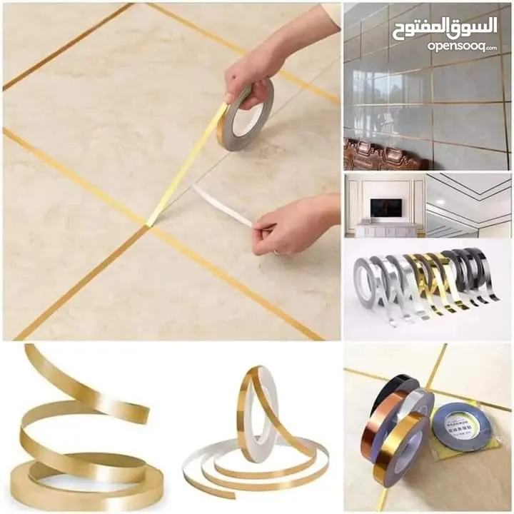 رول 50 متر لاصق ذهبي او فضي  ديكور للارضيات و الحائط لاصق ديكوري للجدران