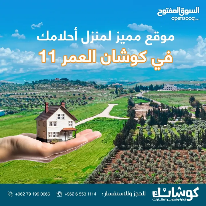 ارض سكنية  للبيع طريق المطار بالقرب من فلل جرين لاند بمساحة ( 1801 م ) في ناعور