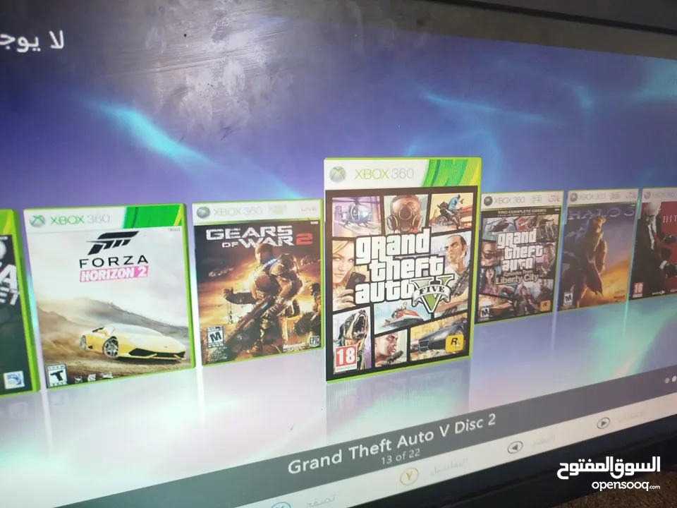 موجودxbox360slim مع محوله الأصلي وا ايد وحده عليه22لعبة