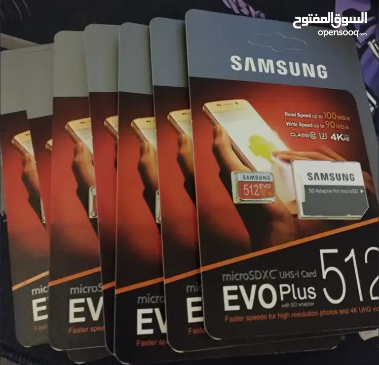 للبيع: كروت ذاكرة Samsung EVO Plus 512GB أصلية جديدة