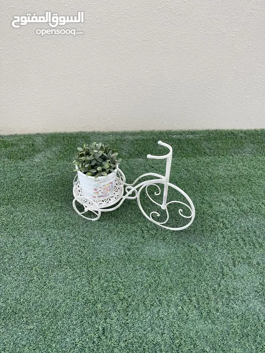 Vintage white bicycle ( single) plant stand