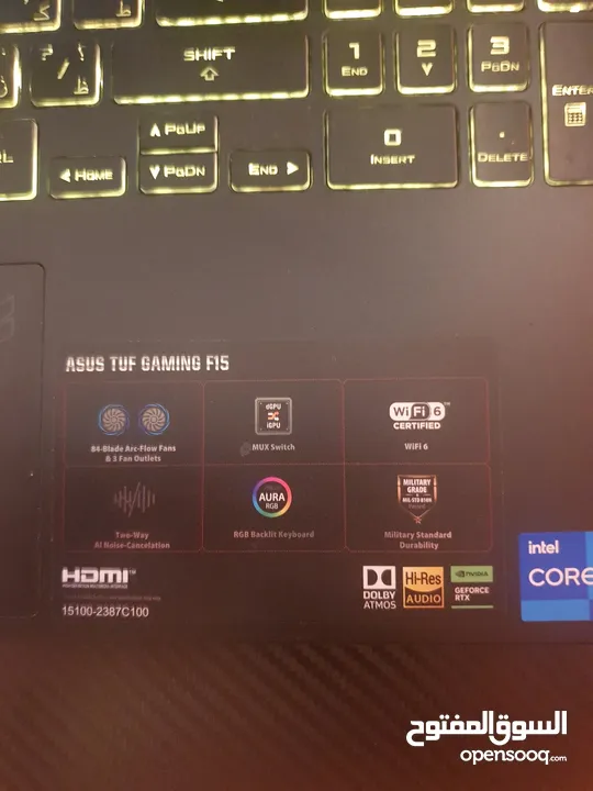 Gaming laptop : Asus tuf gaming F15 / لابتوب قيمنق
