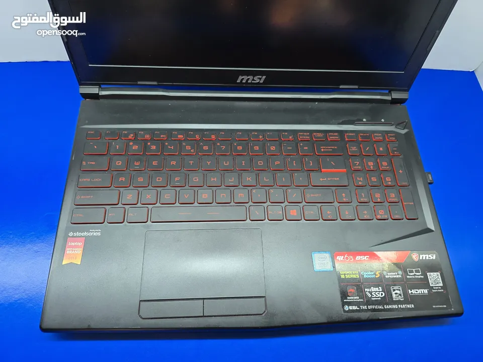 لابتوب MSI، شاشة MSI، كيبورد Havit، وماوس  502g Logitech مبرد - مستعملة