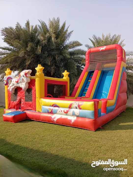 نطاطيات العاب اطفال في قطر  زحلاقية مع ارتفاع 8 متر  نطاطيات مع زحلاقيه ارتفاع 10 متر بركة السباحة