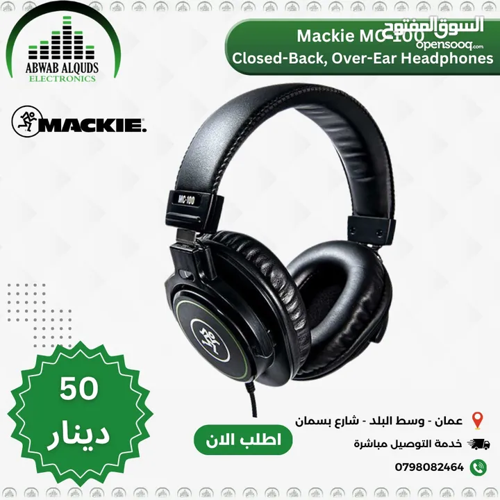 سماعة هدفون اصلي ماكيMackie MC-100 Professional Closed-Back Headphones