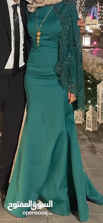 فستان زيتي تركي بسعر مغري