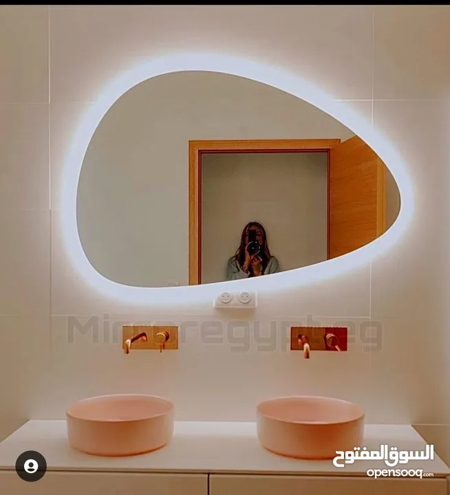 mirror with led light and stan