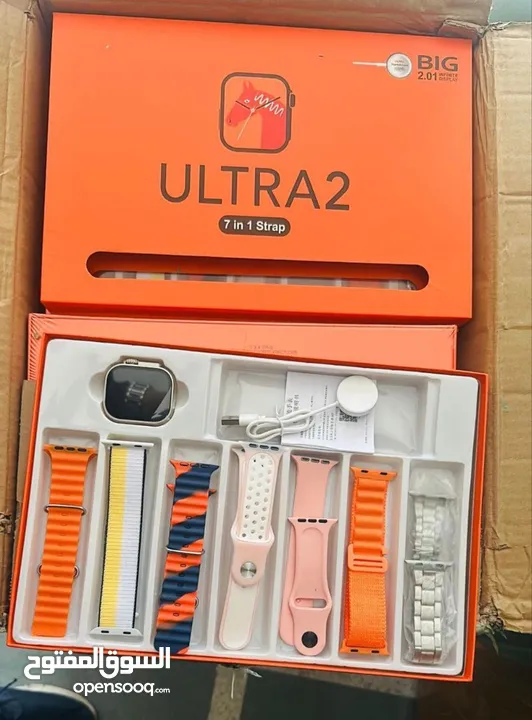 ساعة وحدة... و7 إطلالات! عرض جديد ولا أروع!  ساعة ذكية( ULTRA 2( 7 in 1 strap