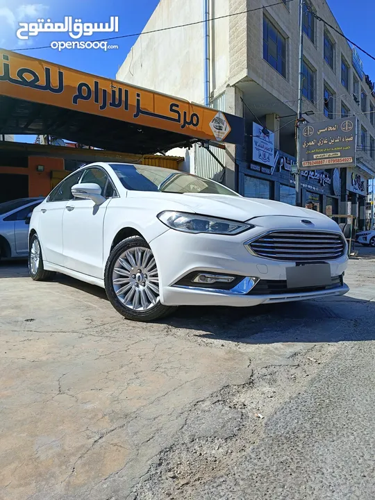 فورد فيوجن تيتانيوم 2018 Ford Fusion Titanium white  اعلى مواصفات نظيفه جدا استخدام شخصي ماشيه 96000