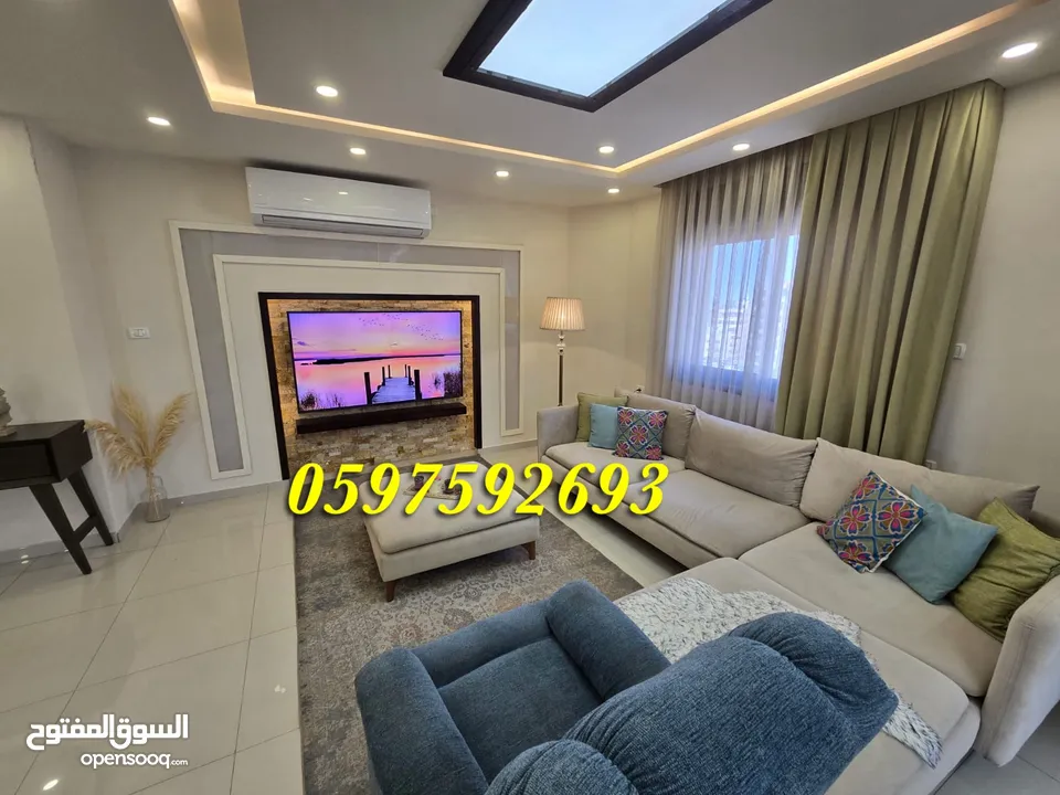 شقة فاخرة مفروشة للبيع رام الله الطيرة خلف جاسمن 185 م.