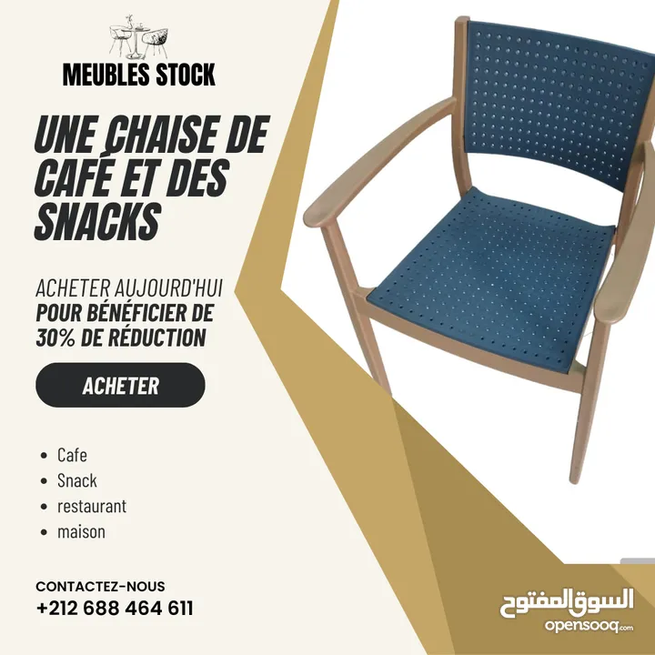 une chaise de cafe et des snacks prix wa3er