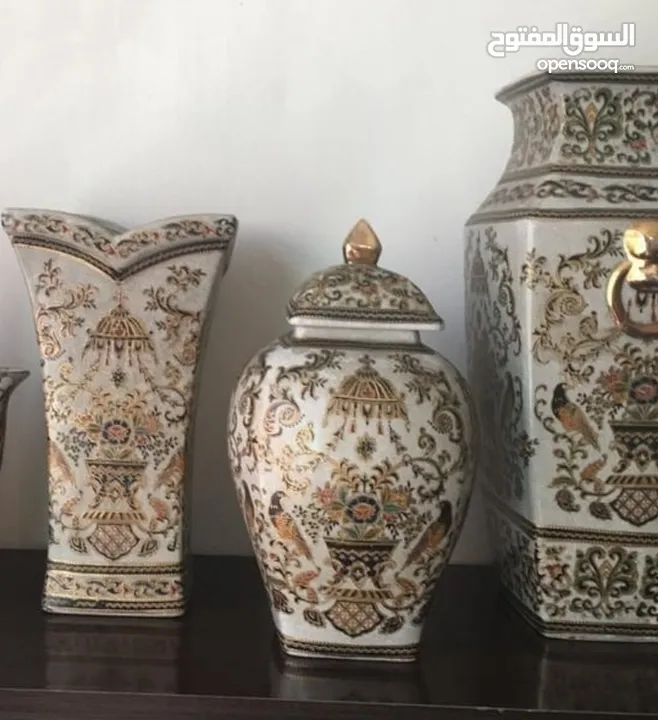 Vases set of 3 pieces -  hand painted