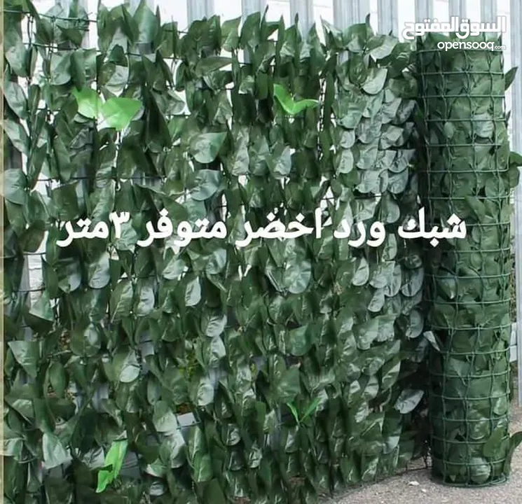 رول ورق شجر اخضر كثيف3 متر ب متر  للمداخل والبرندات واالحيطان